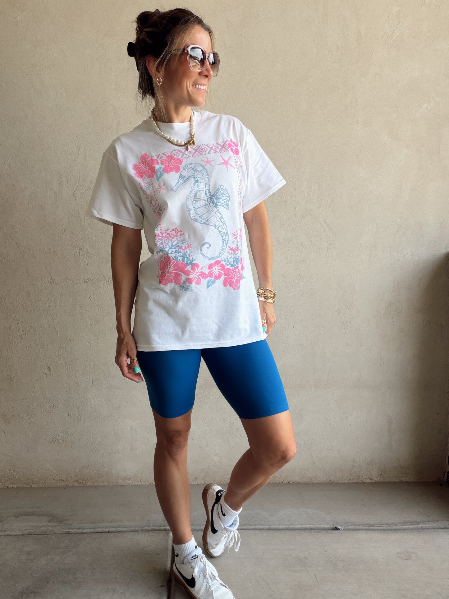 Seahorse Tee in White