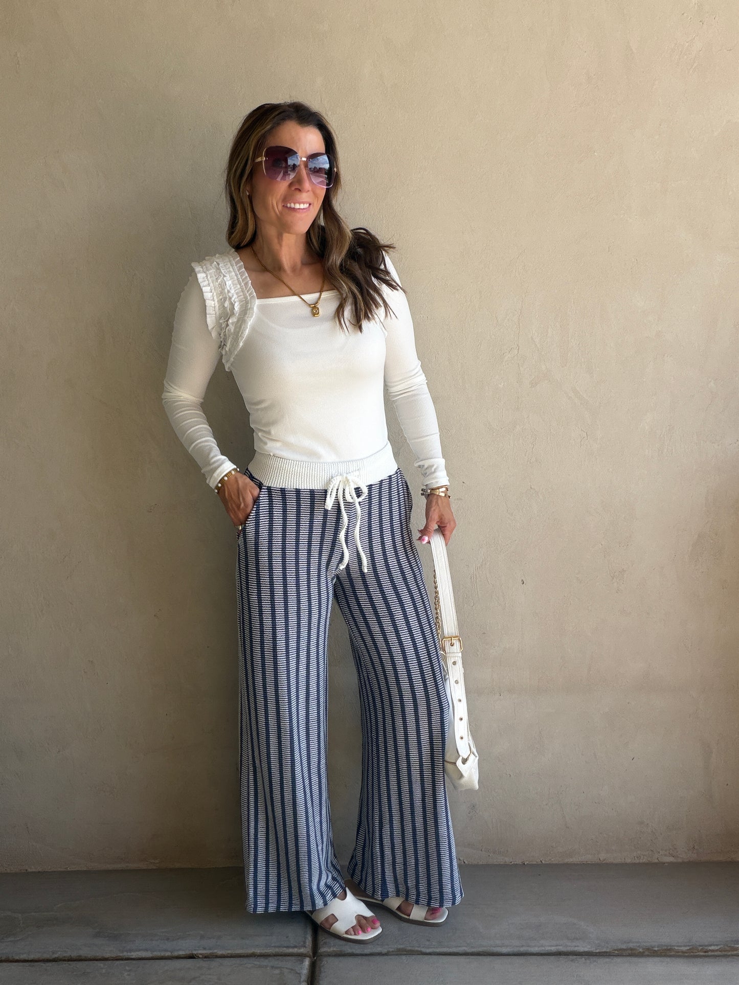 Ashley Square Neck Top in White