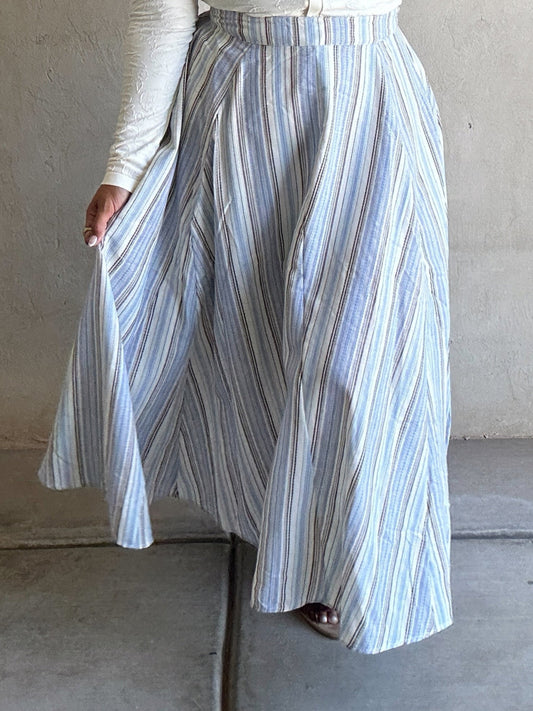 Patricia Striped Maxi Skirt in Blue Mix