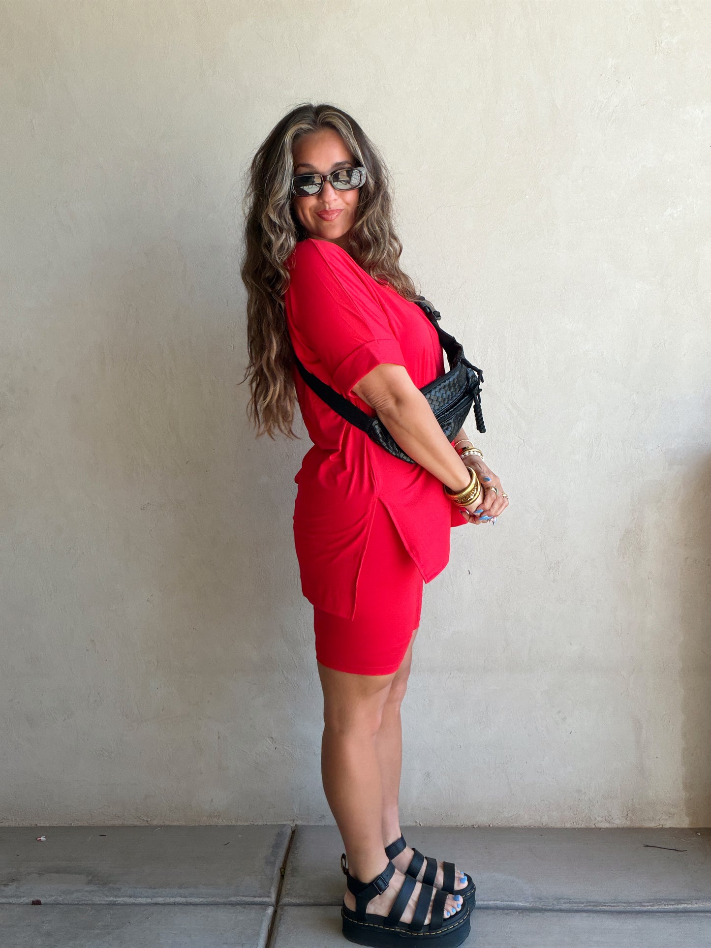 Jillian Heavenly Biker Set in Red