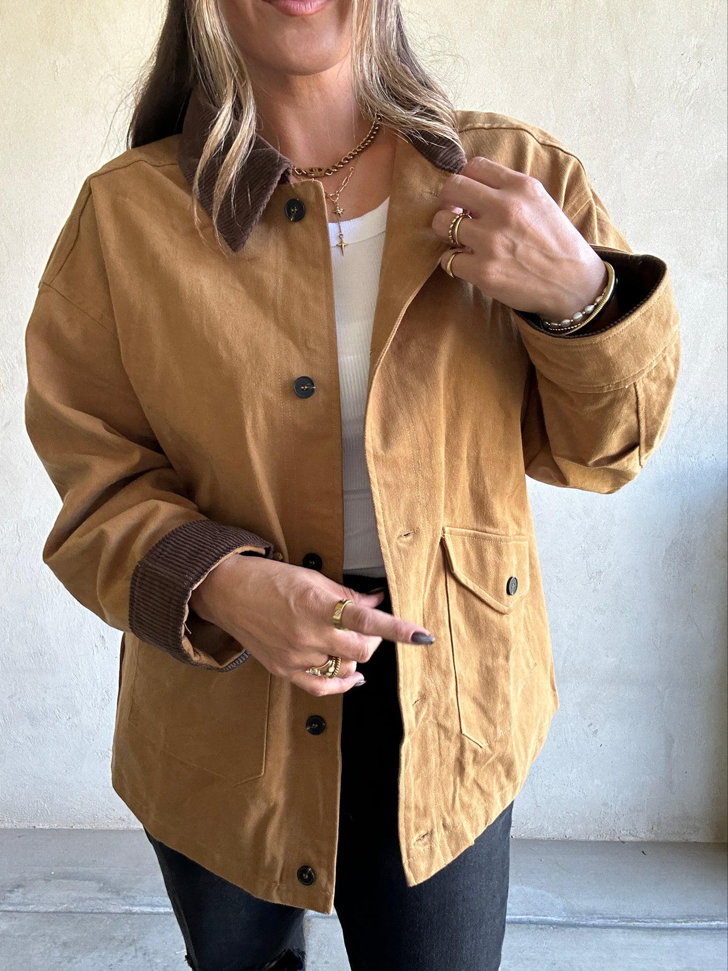 Barn Jacket in Dark Camel