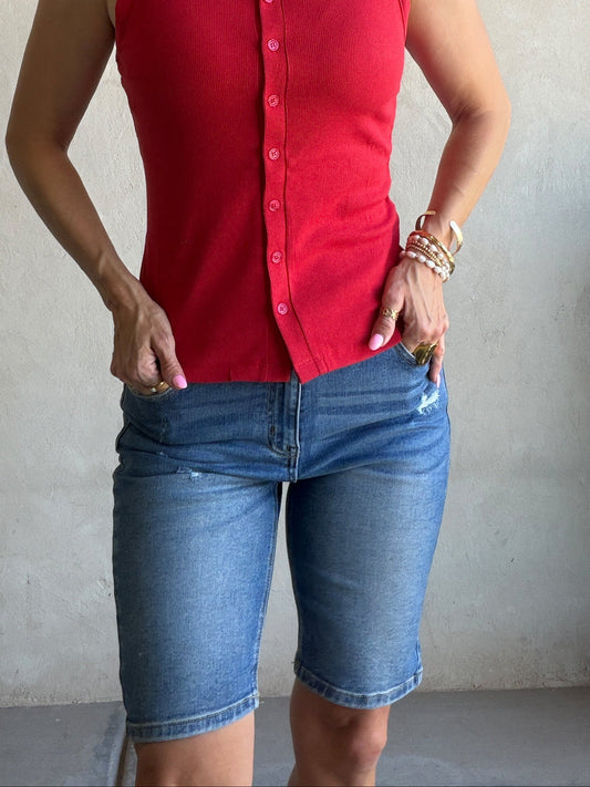 Raya Bermuda Shorts in Denim