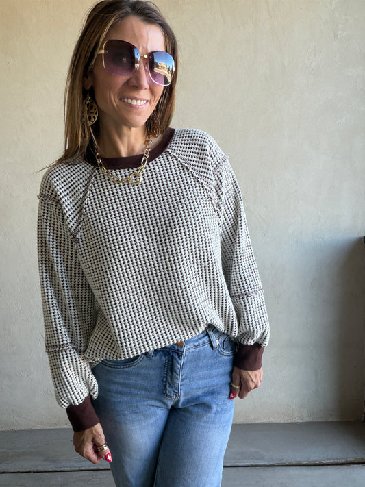 Adalyn Pullover in Chocolate & Ivory