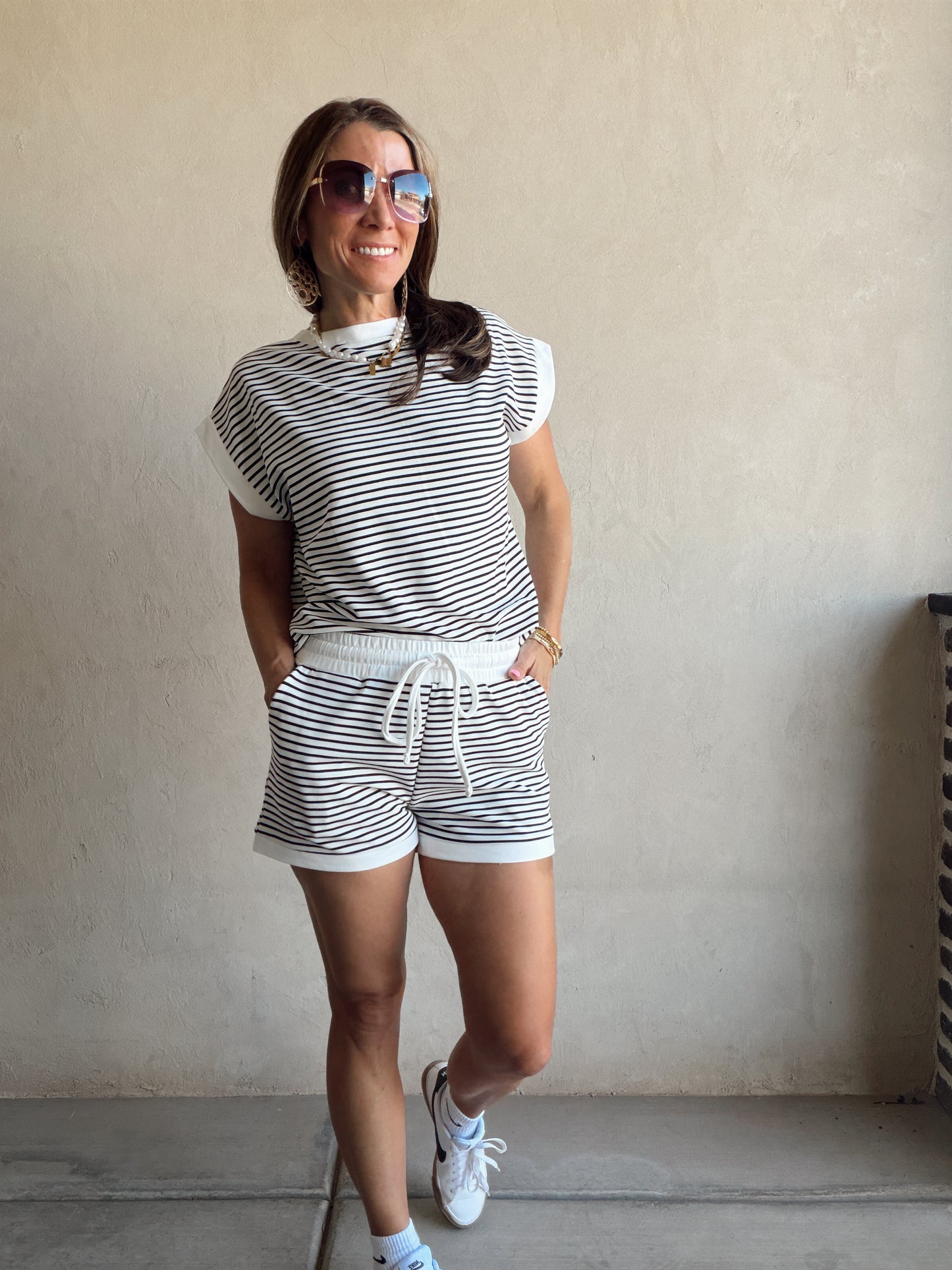 Gentry Striped Set in Black