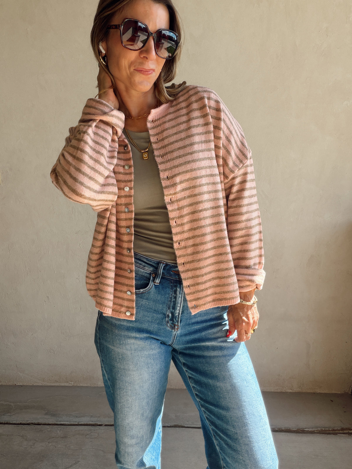Bridget Cardigan in Dusty Pink