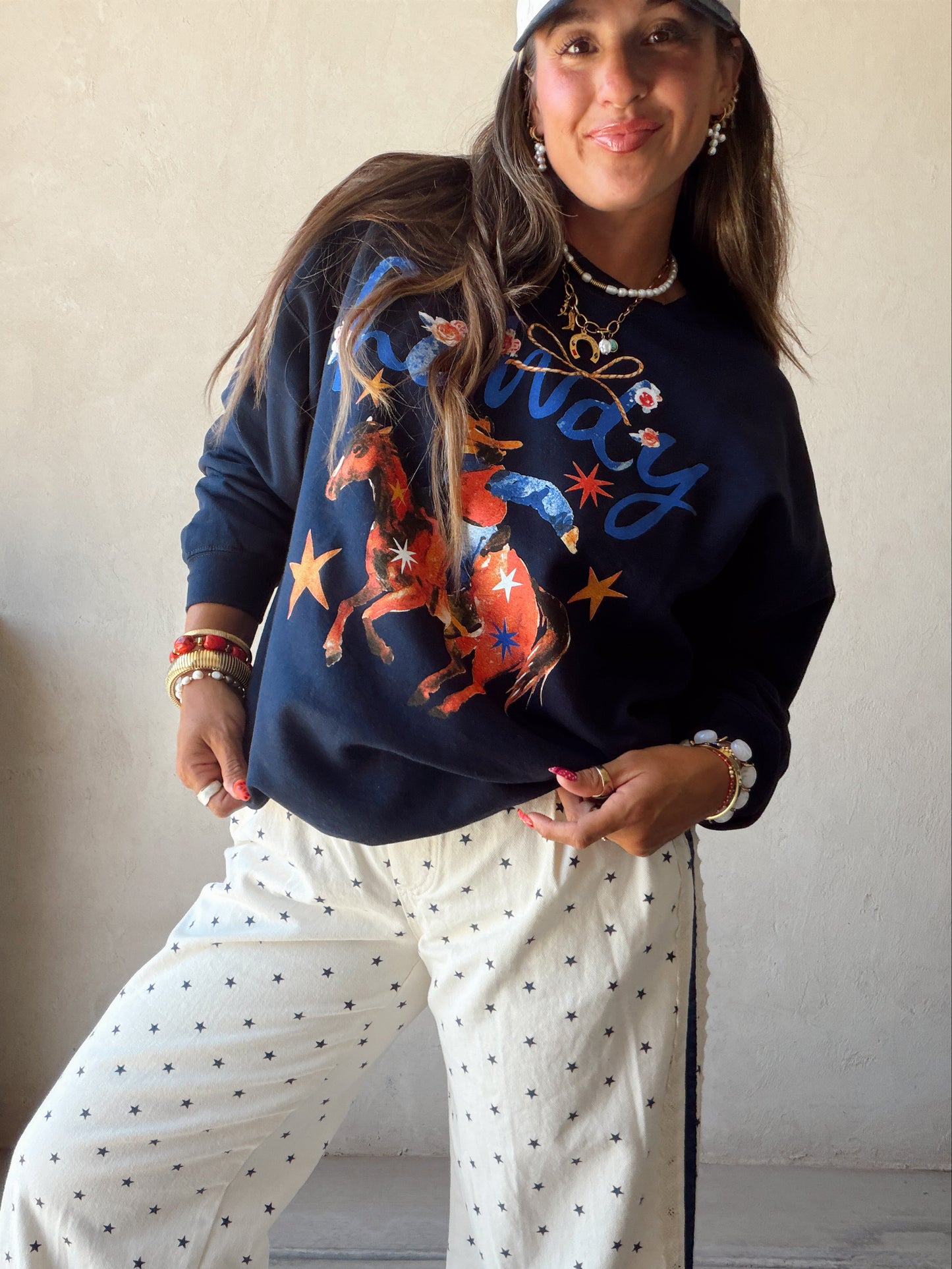 Howdy Sweatshirt in Navy