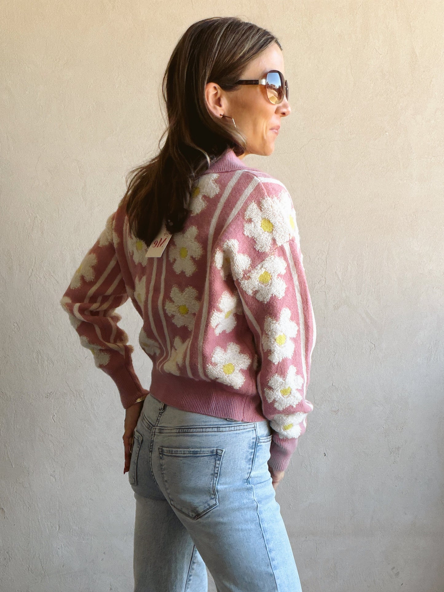 Shiloh Floral Sweater in Mauve