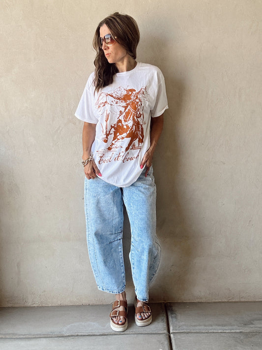 Cool it Cowboy Tee in White