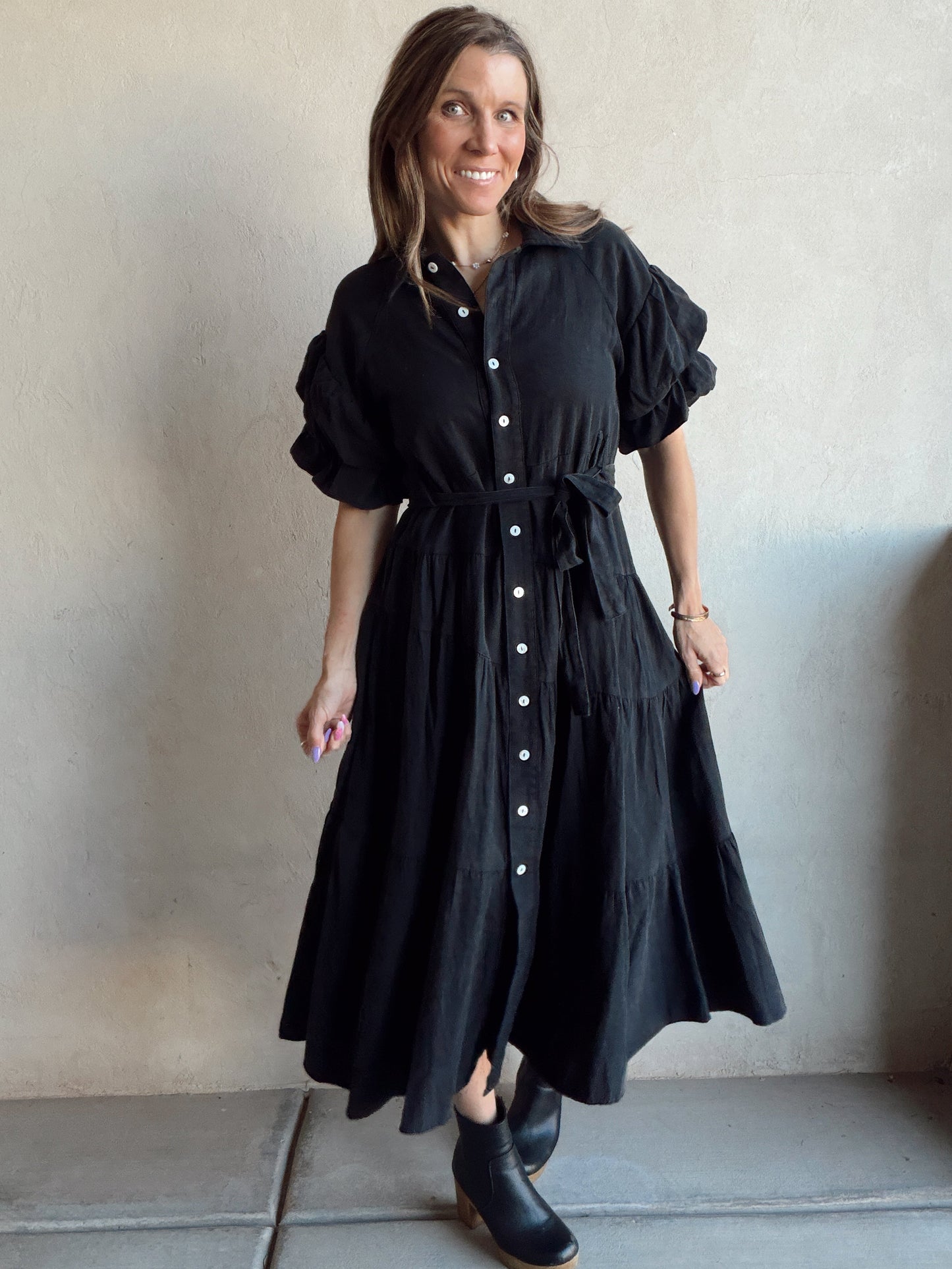 Brookie Maxi in Mineral Washed Black