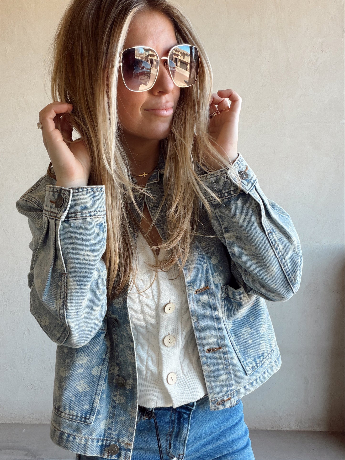 Aubrey Floral Denim Jacket