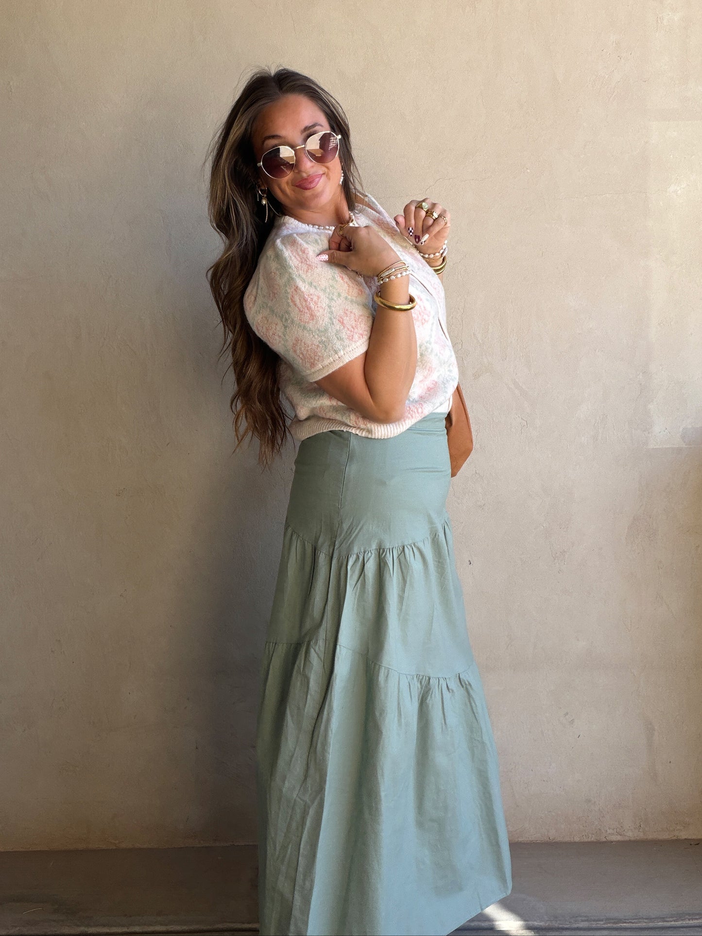 Shelby Tiered Skirt in Sage