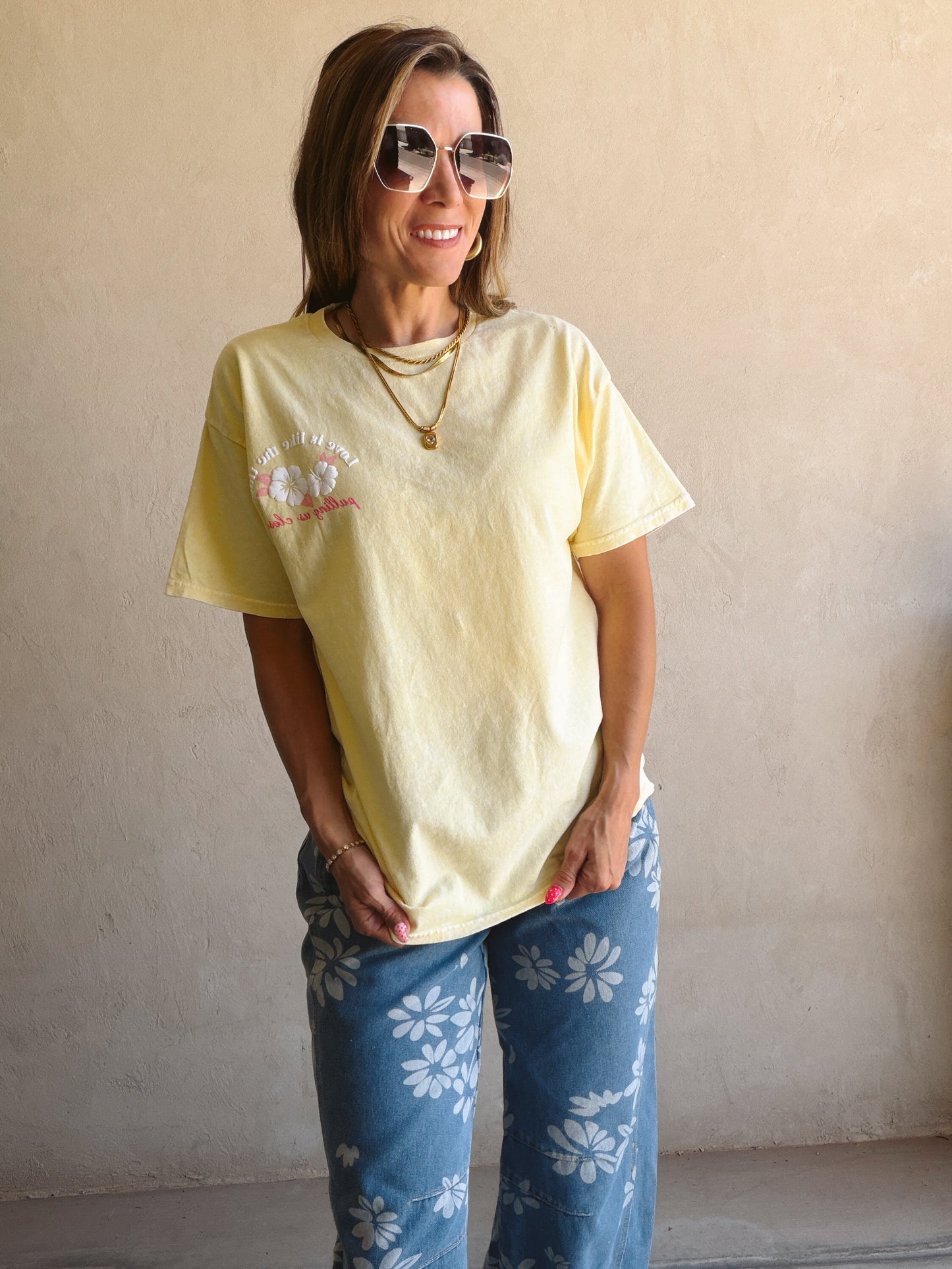Love is like the Tide Tee in Soft Yellow