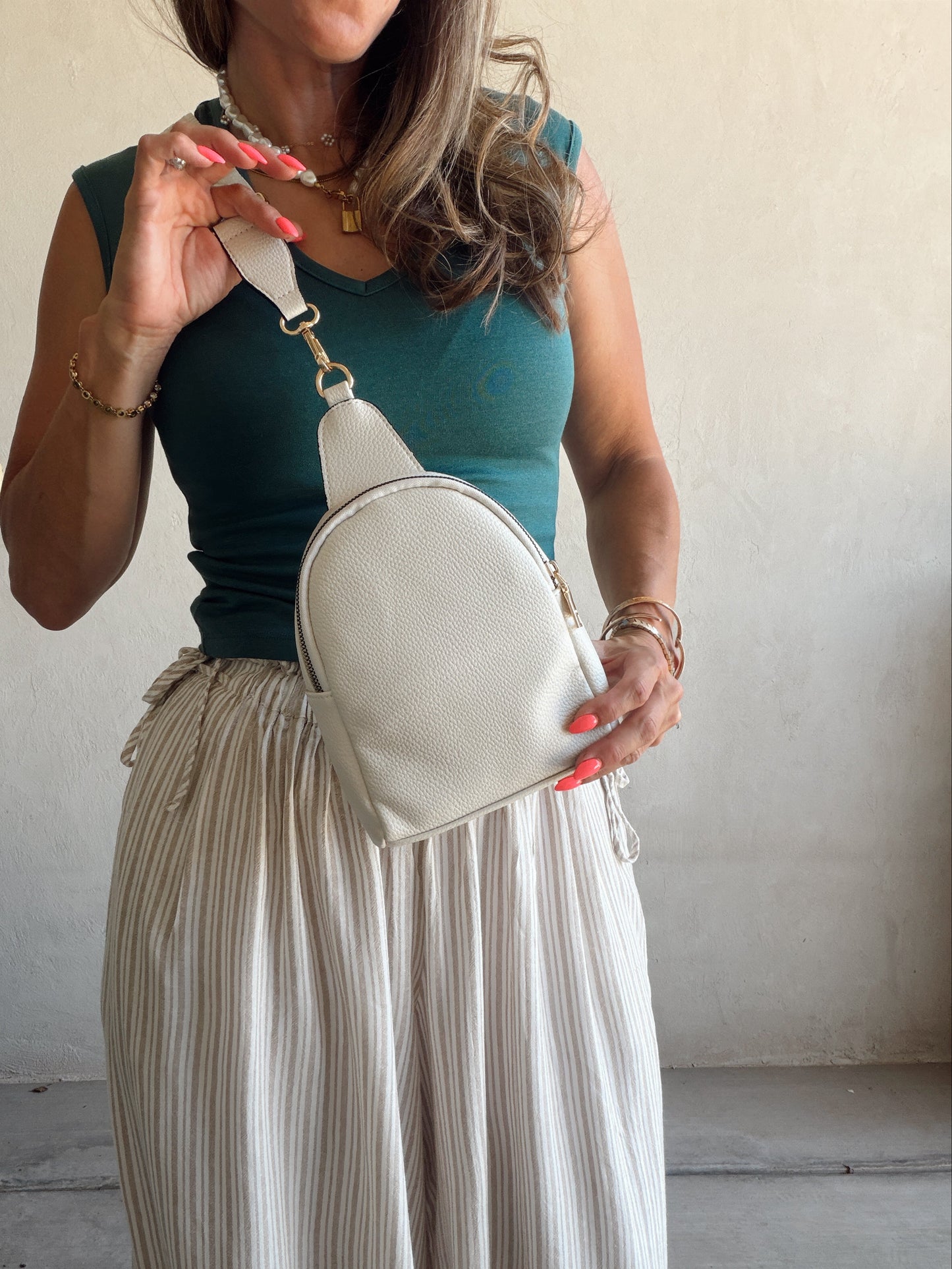 Andrea Crossbody Bag in Cream