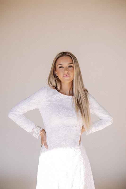 Kailyn Fitted Lace Temple Dress