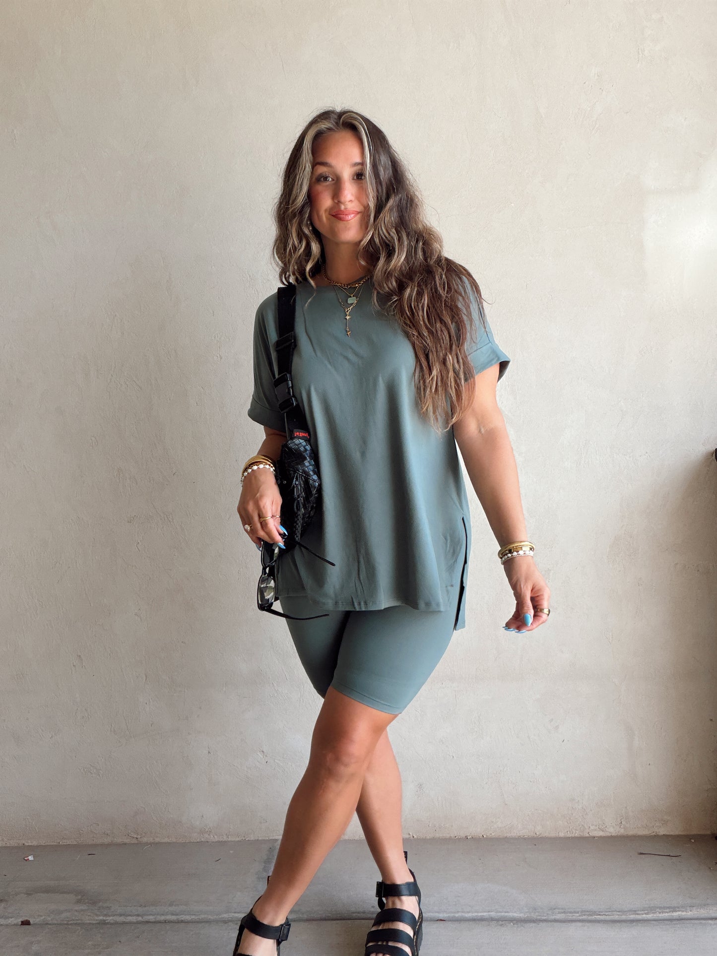 Jillian Heavenly Biker Set in Jade