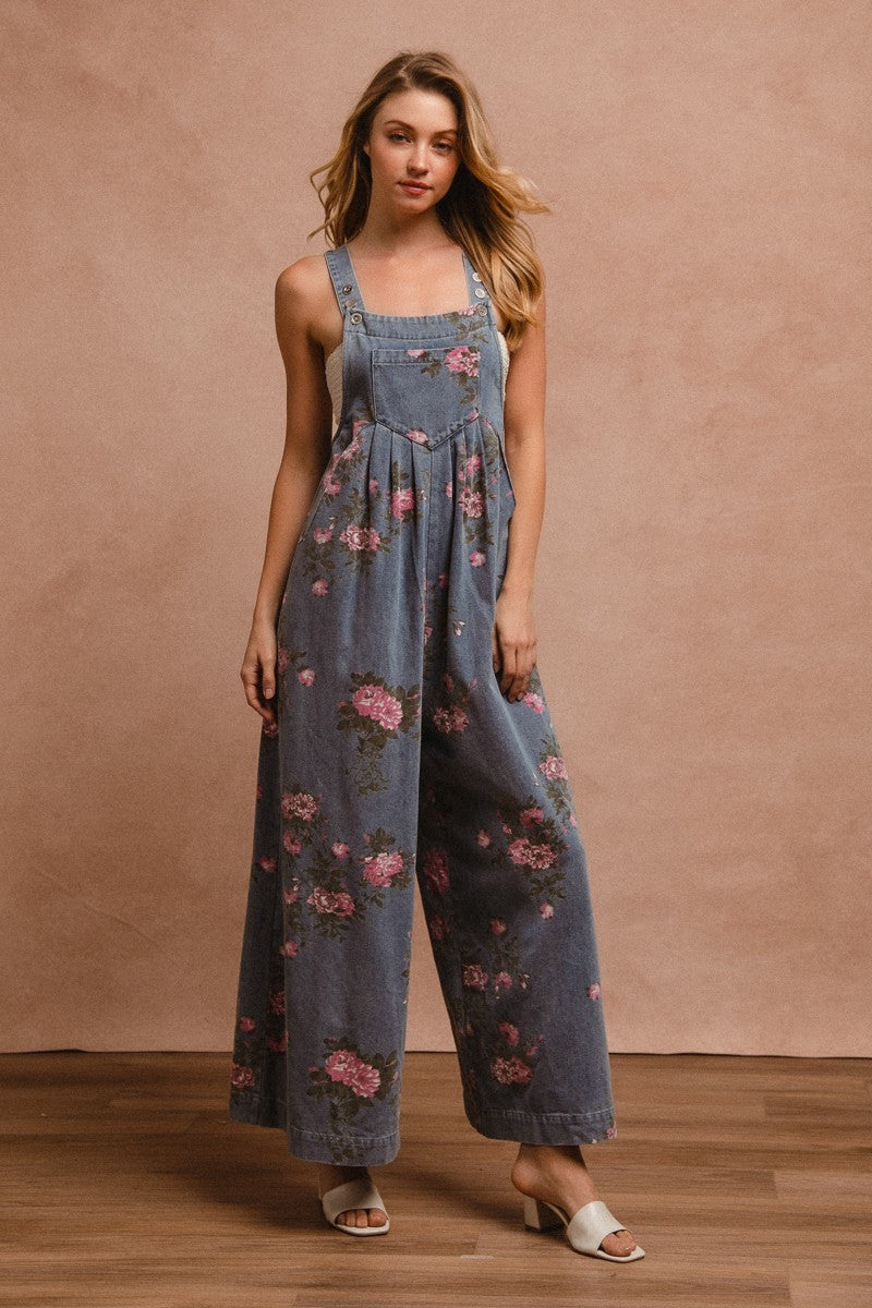 Bibi Floral Long Overalls