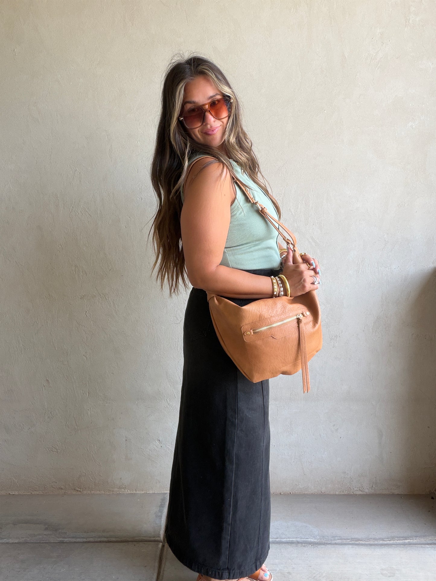 Laynie Denim Skirt in Black