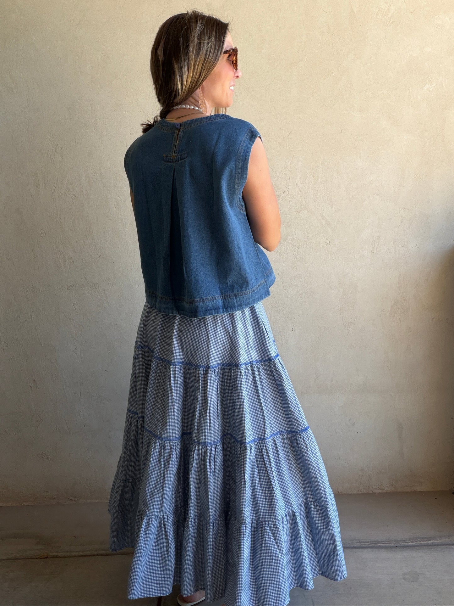 Ginny Sleeveless Top in Denim