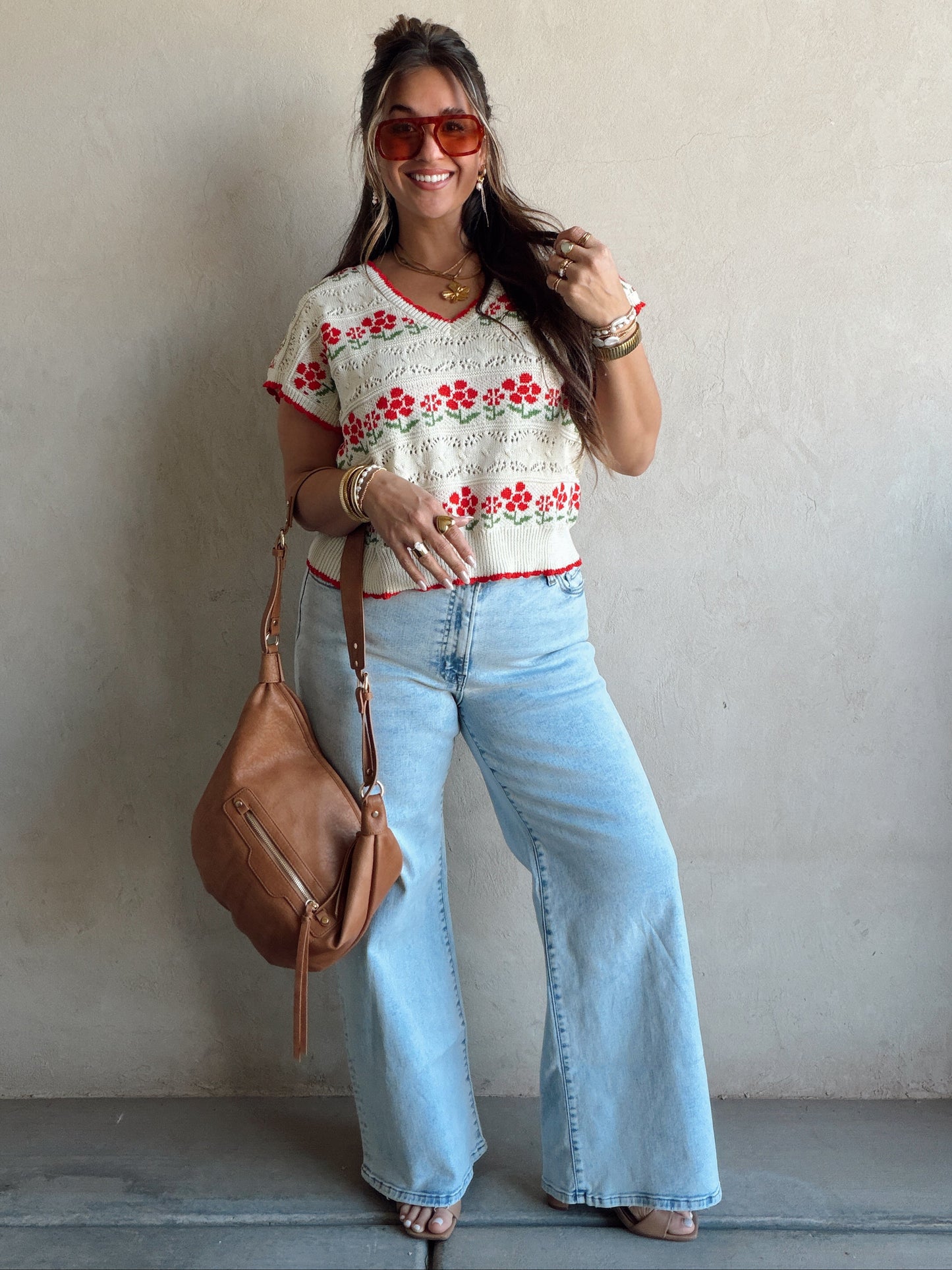 Kendall Floral Top in Cream Floral