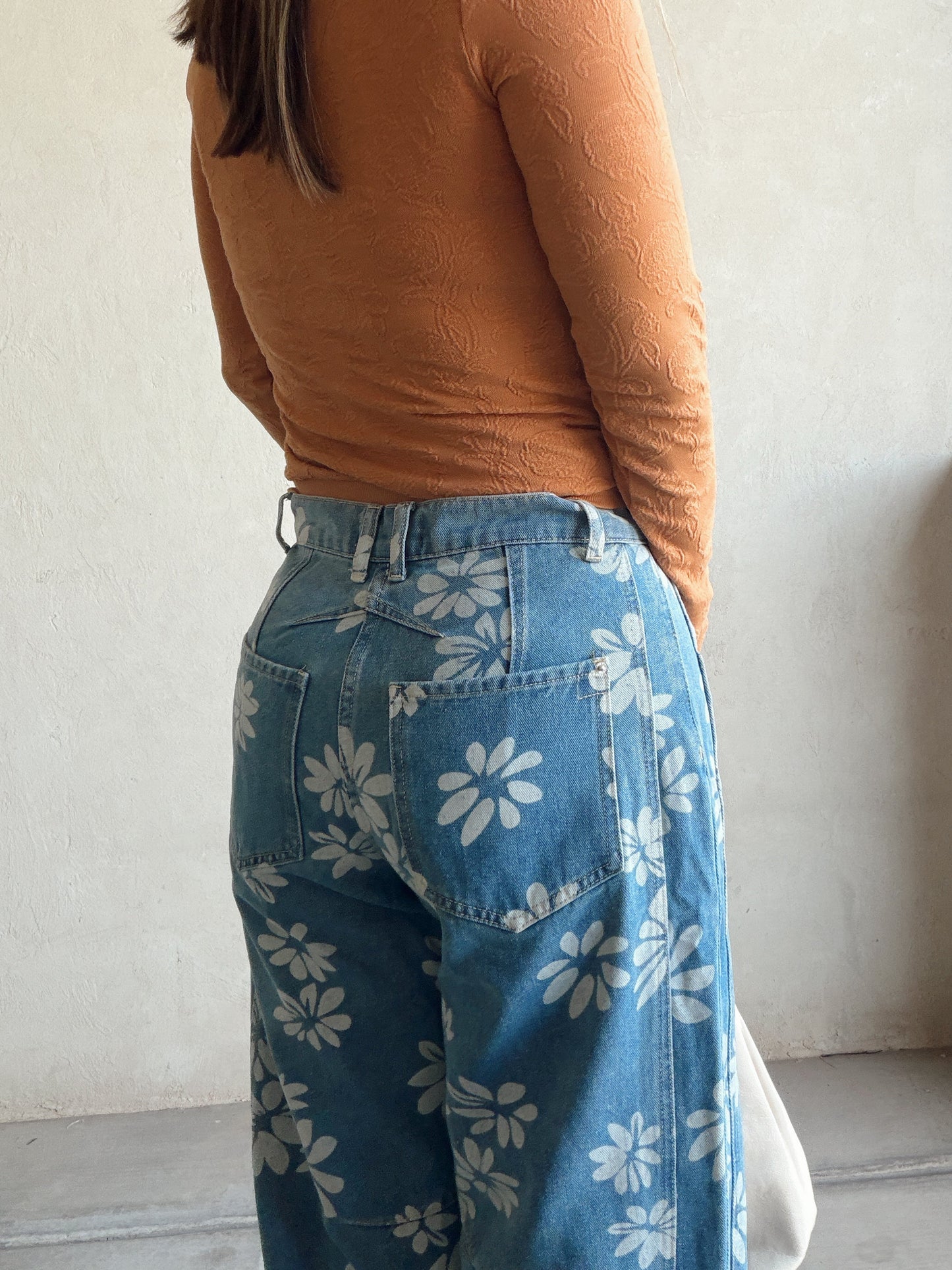 Becca Floral Jeans in Denim