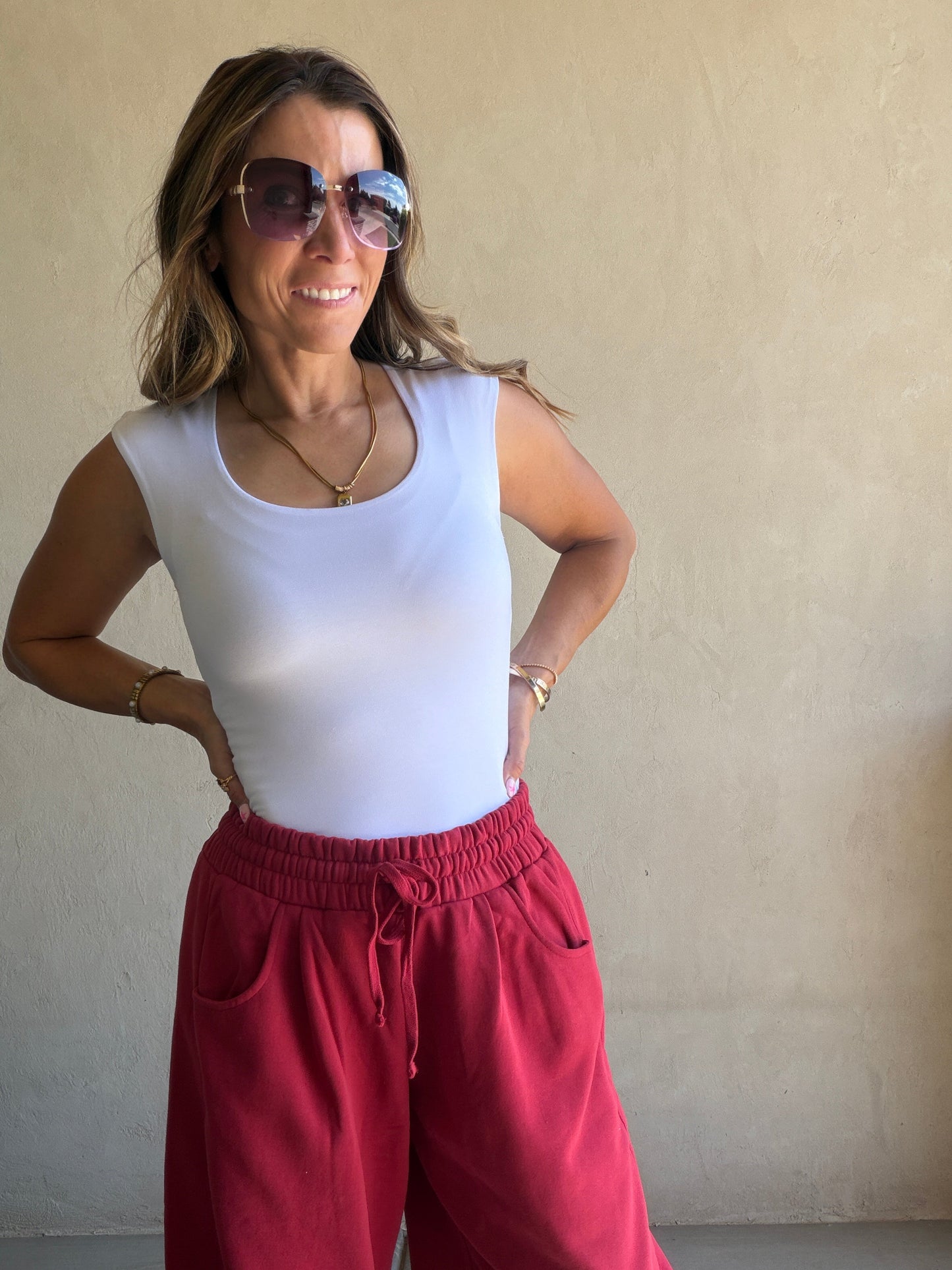 Barrel Sweatpants in Crimson