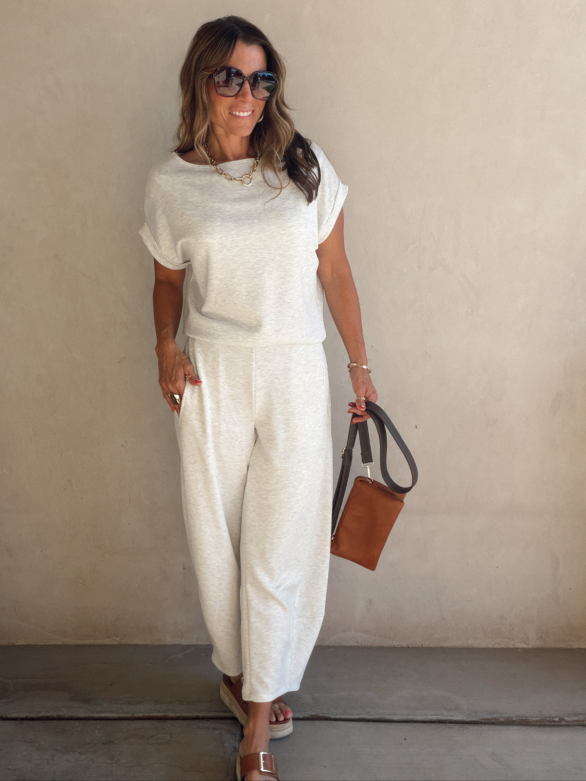 Keri Set in Light Heathered Gray