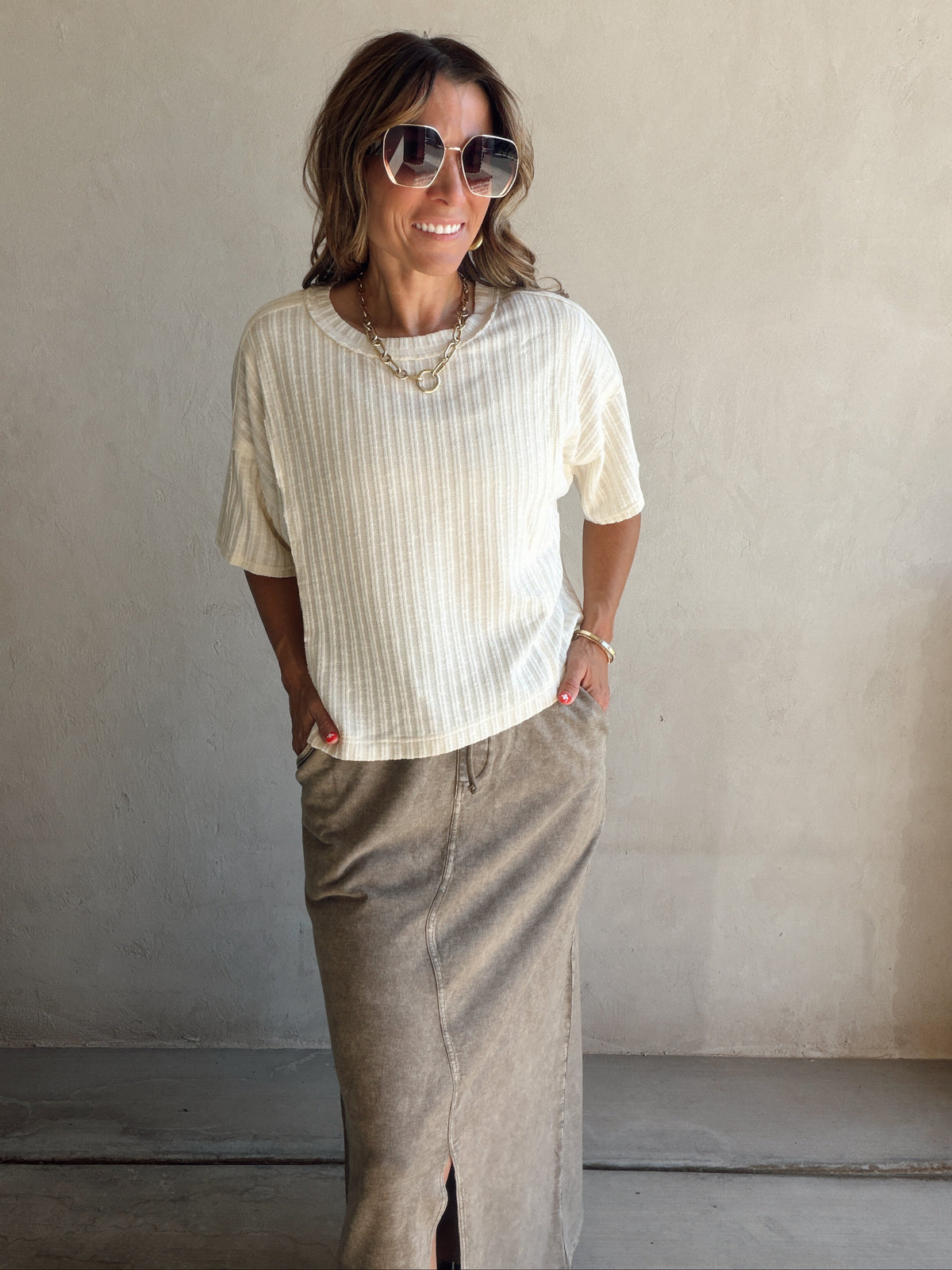 Corey Knit Skirt in Sunfade Mocha