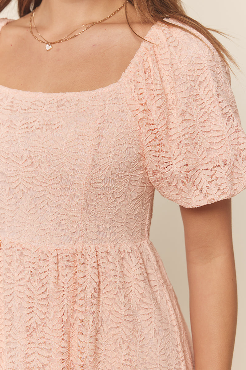 Alexa Lace Dress in Soft Pink