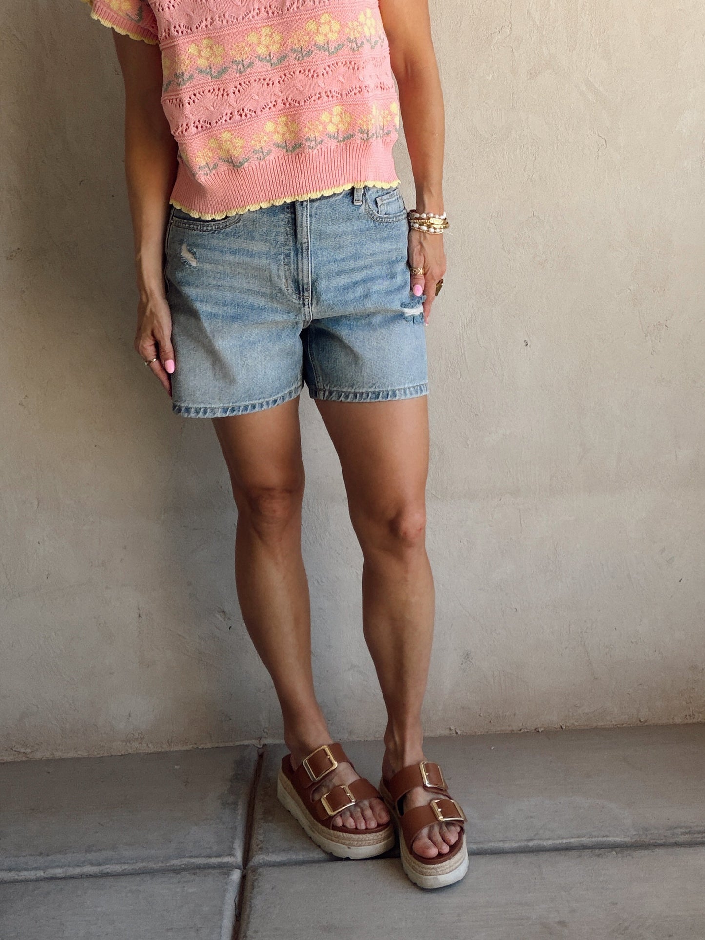 Kimmy Shorts in Washed Denim