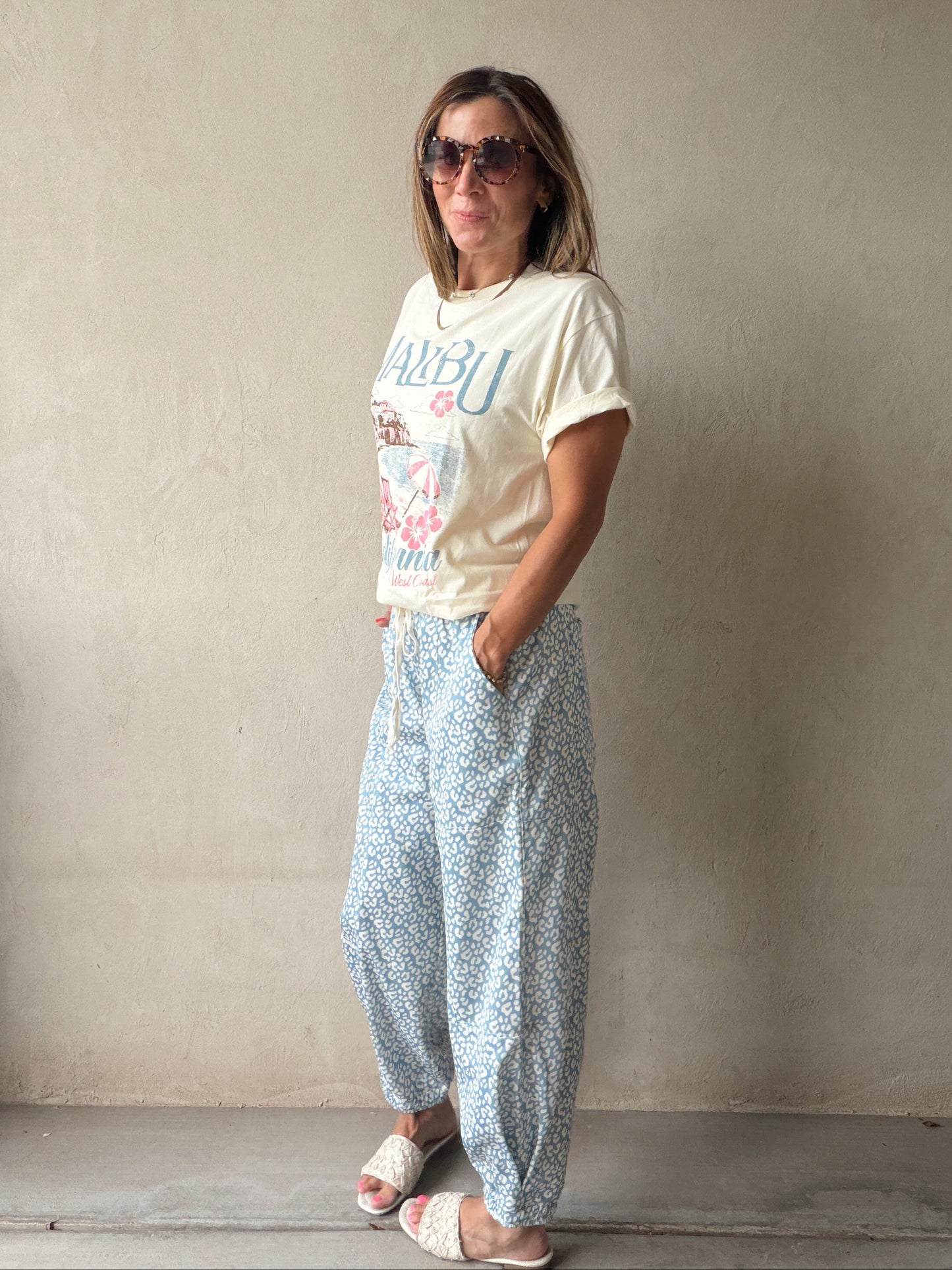Mallory Pants in Blue & White