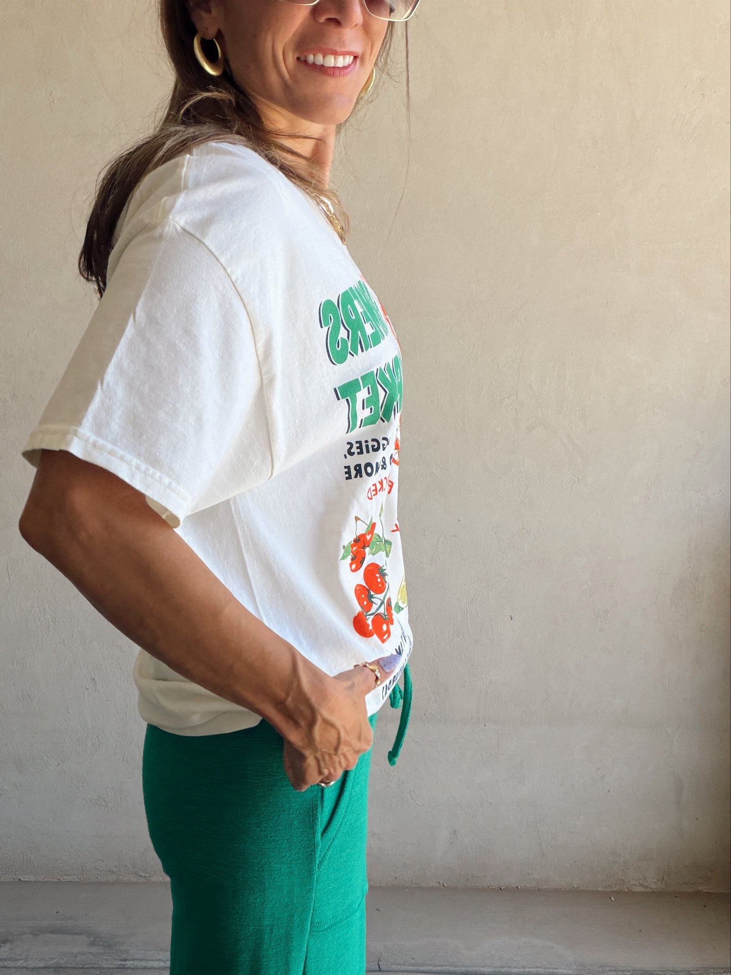 Farmer's Market Tee in Cream