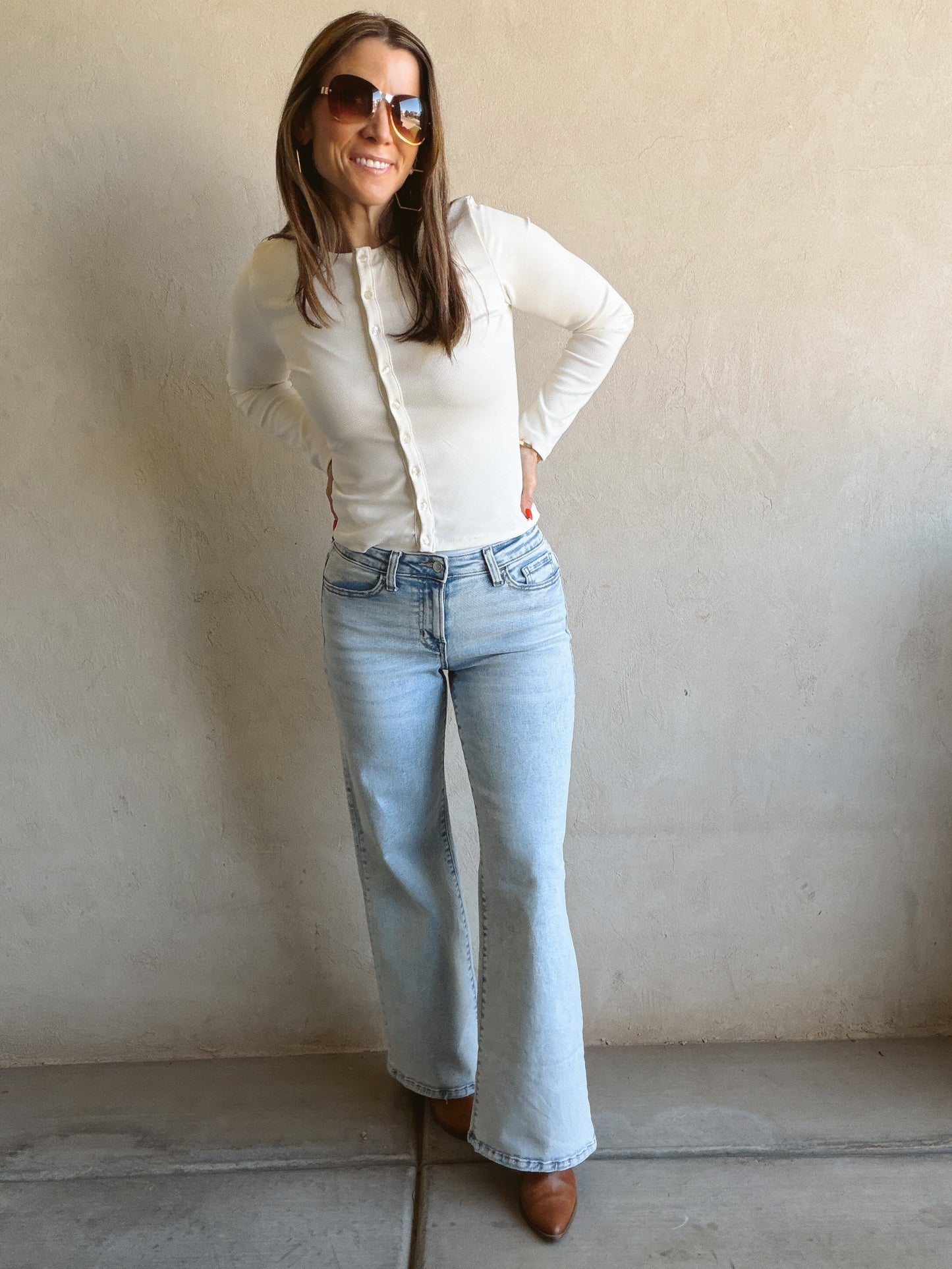 Harlem Stretch Straight Leg Acid Wash Jeans