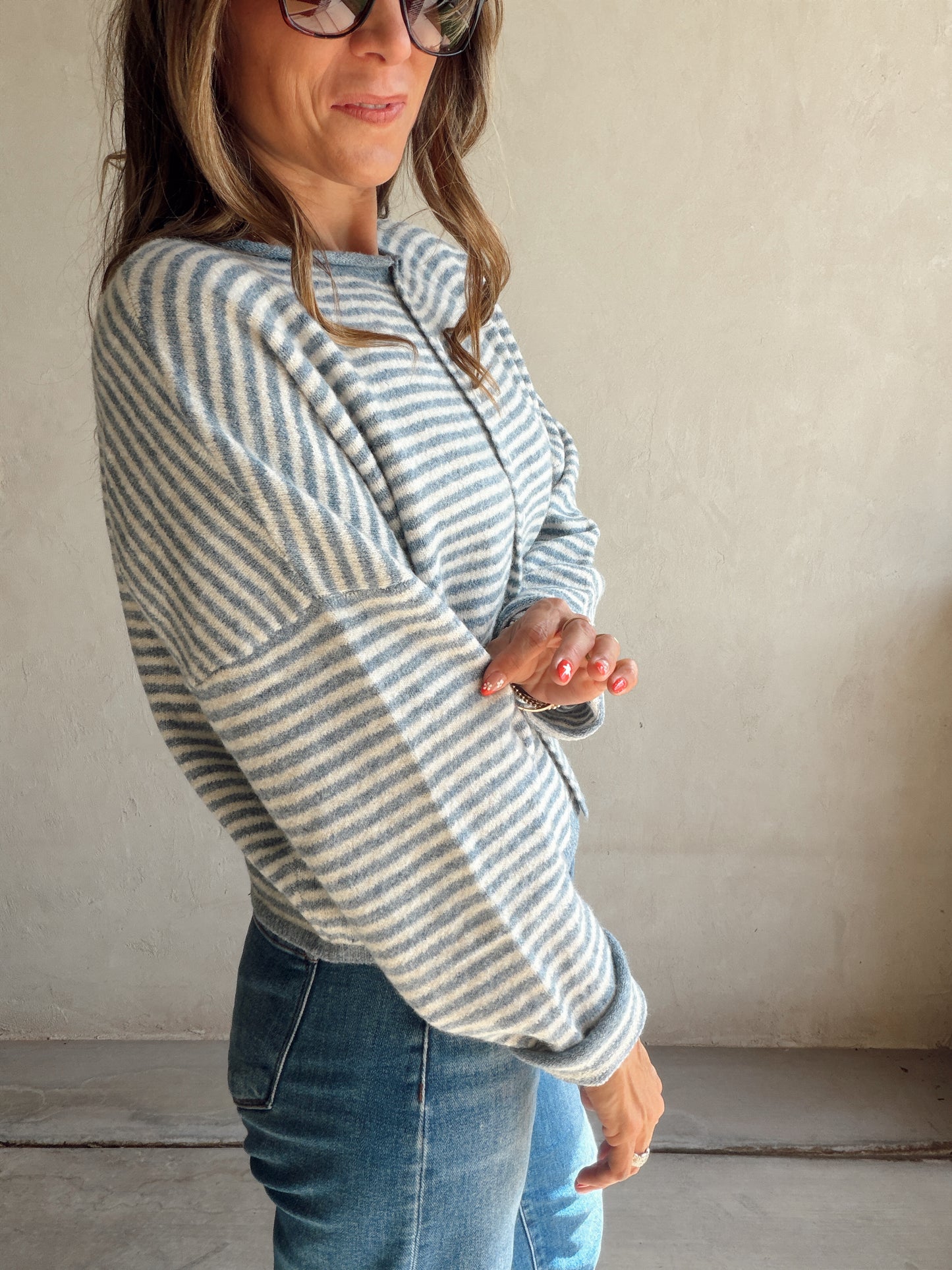 Bridget Cardigan in Dusty Blue