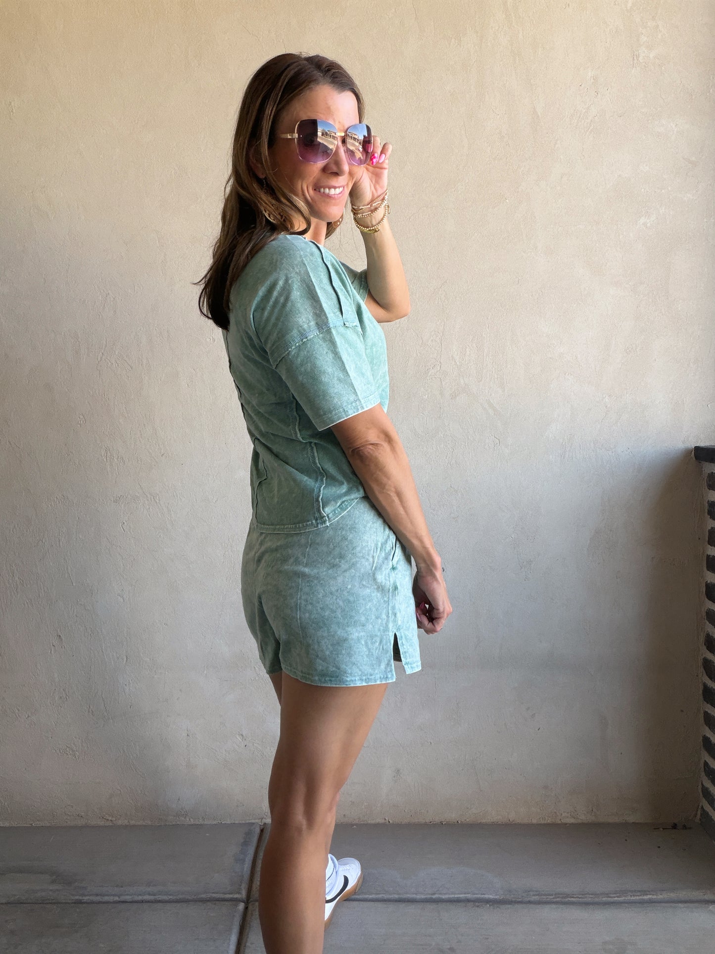 Zara Mineral Washed Set in Sage