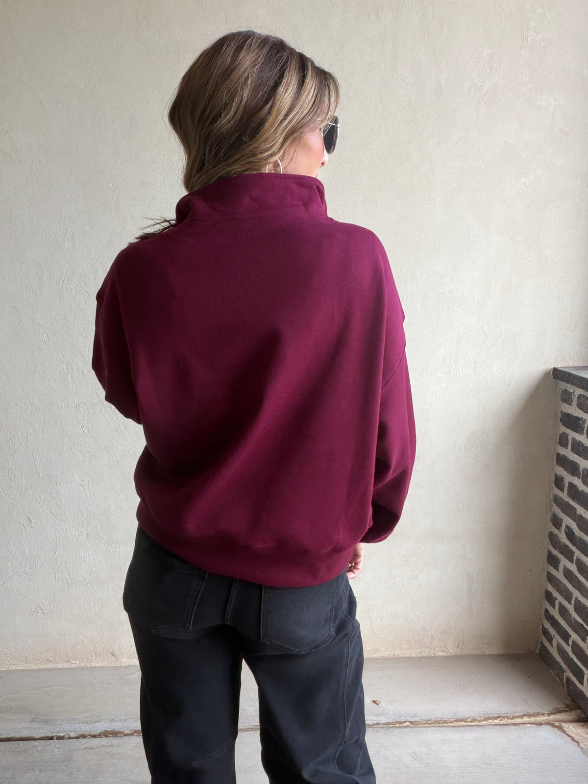 Cassie Sweatshirt in Burgundy