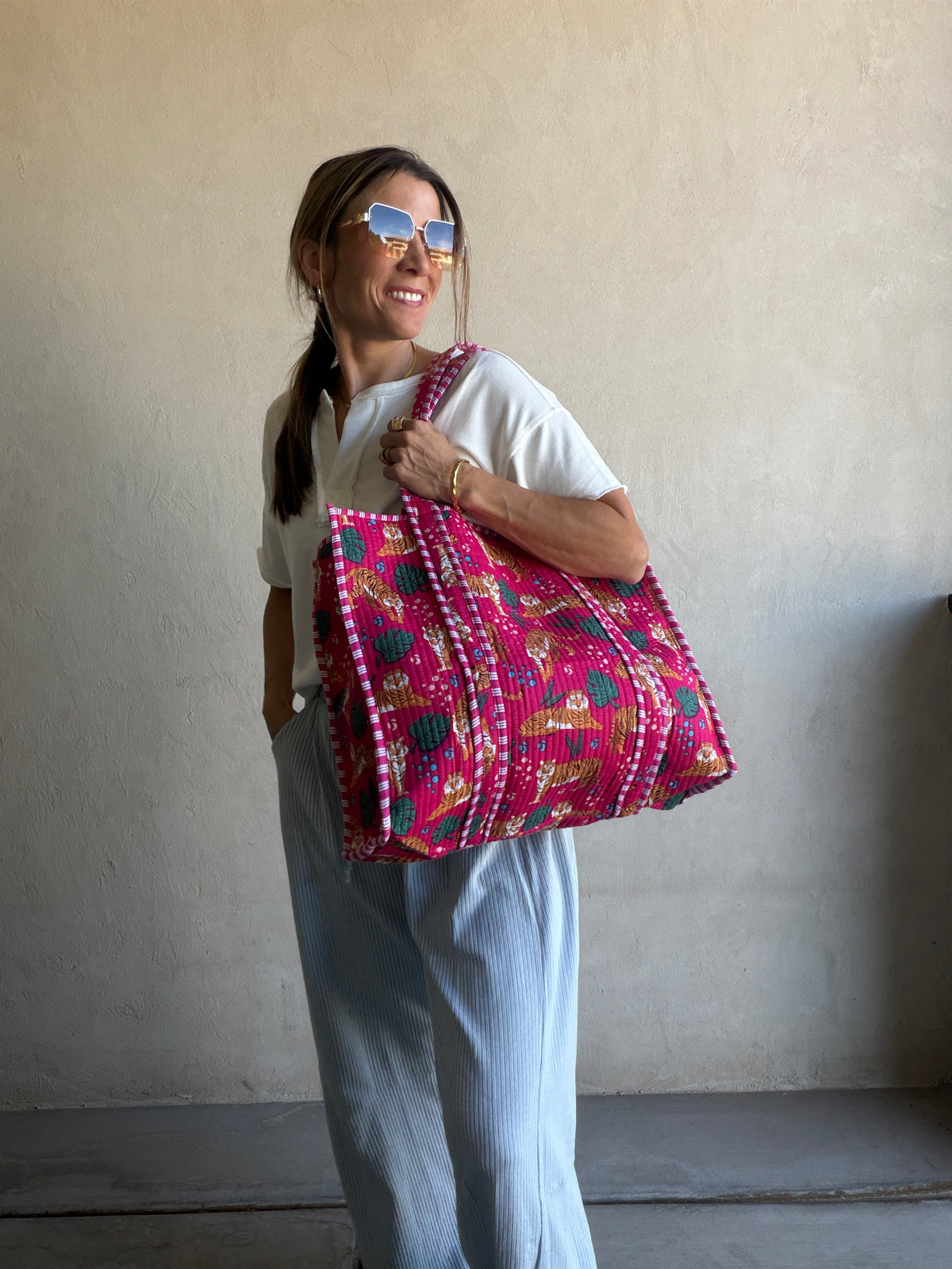 Mindee Quilted Bag – Hot Pink Tiger