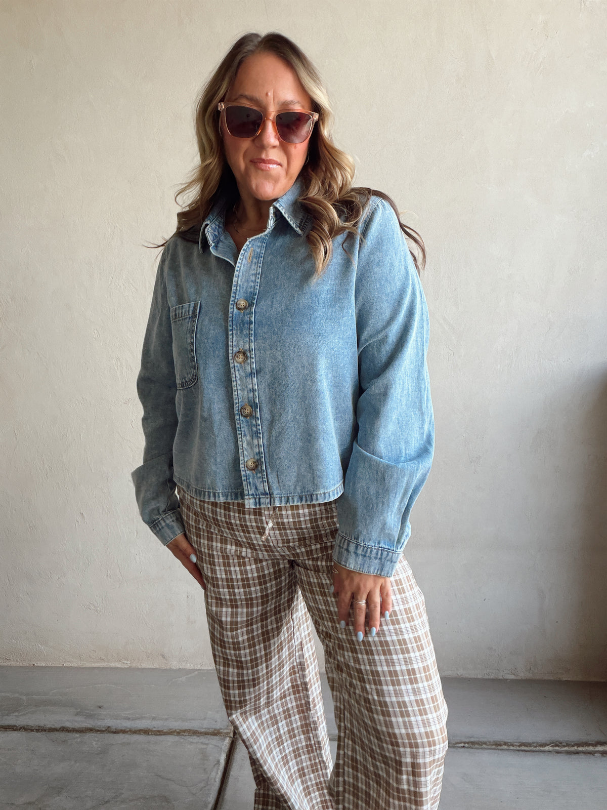 Ginger Plaid Pants in Browns & Ivory