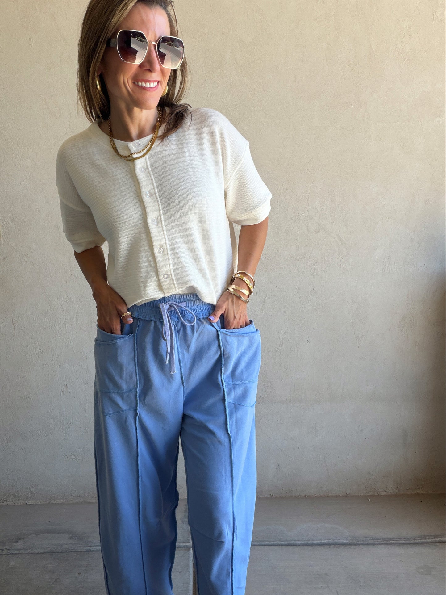 Mal Textured Top in Cream