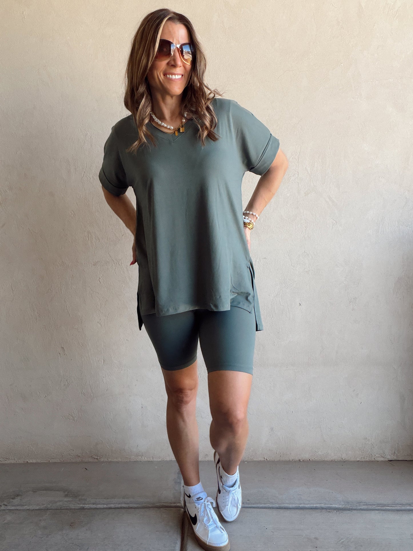 Jillian Heavenly Biker Set in Ash Jade