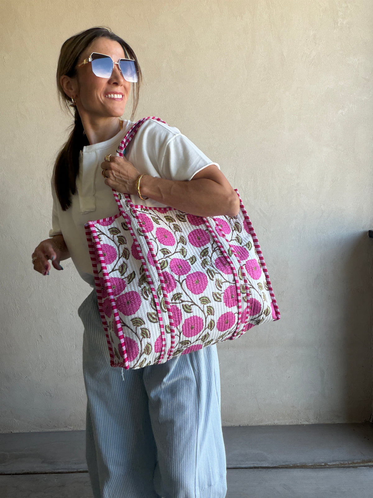 Mindee Quilted Bag – Fuchsia Floral