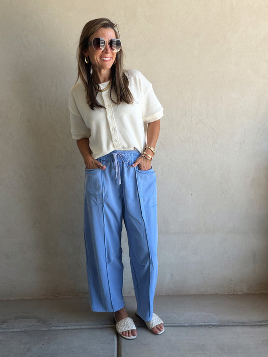 Heather Barrel Sweats in Periwinkle