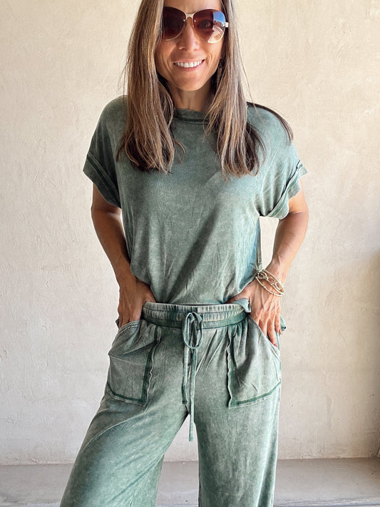 Jackie Ribbed Set in Green