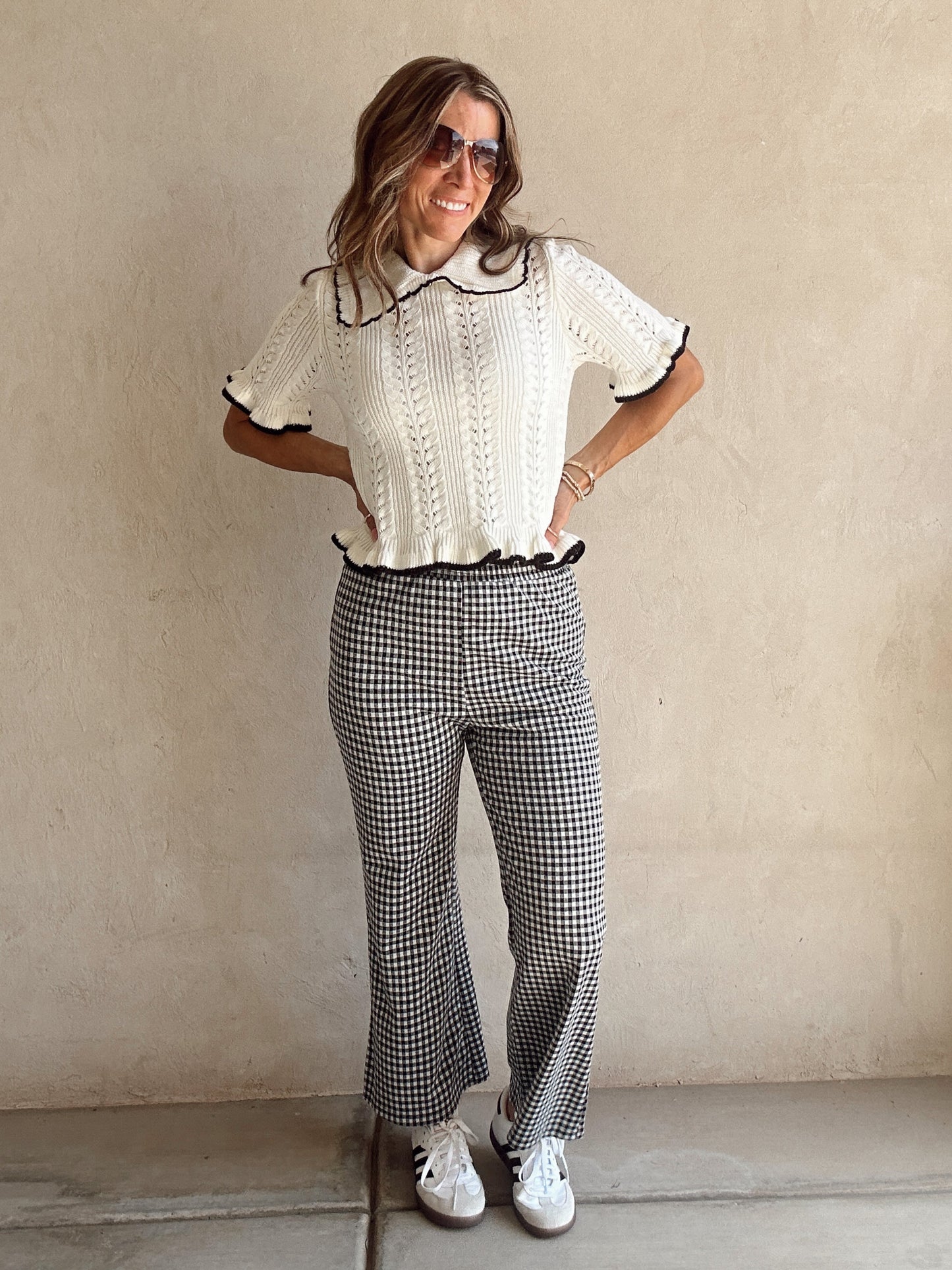 Darla Knit Sweater in Ivory and Black