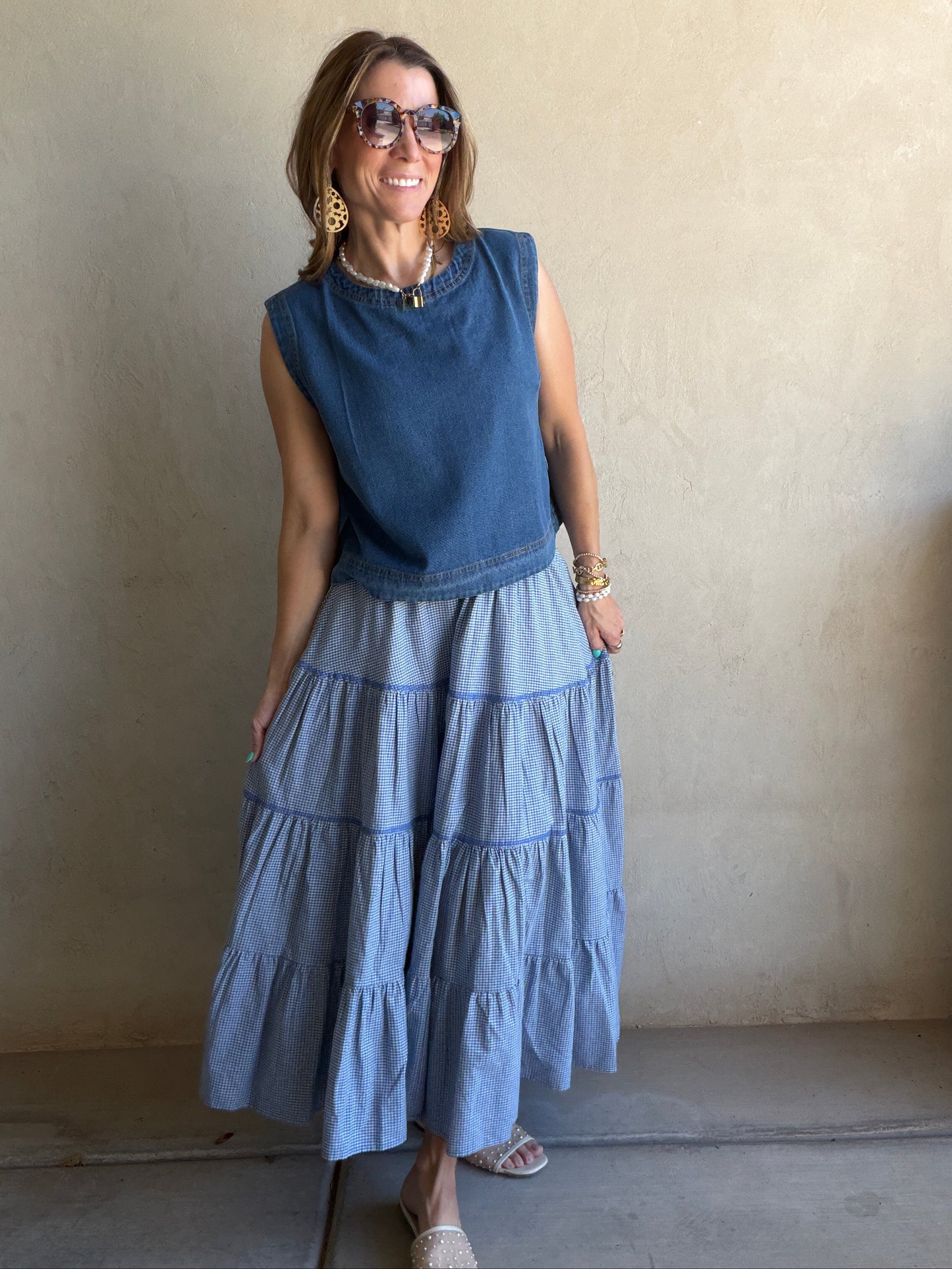 Ginny Sleeveless Top in Denim