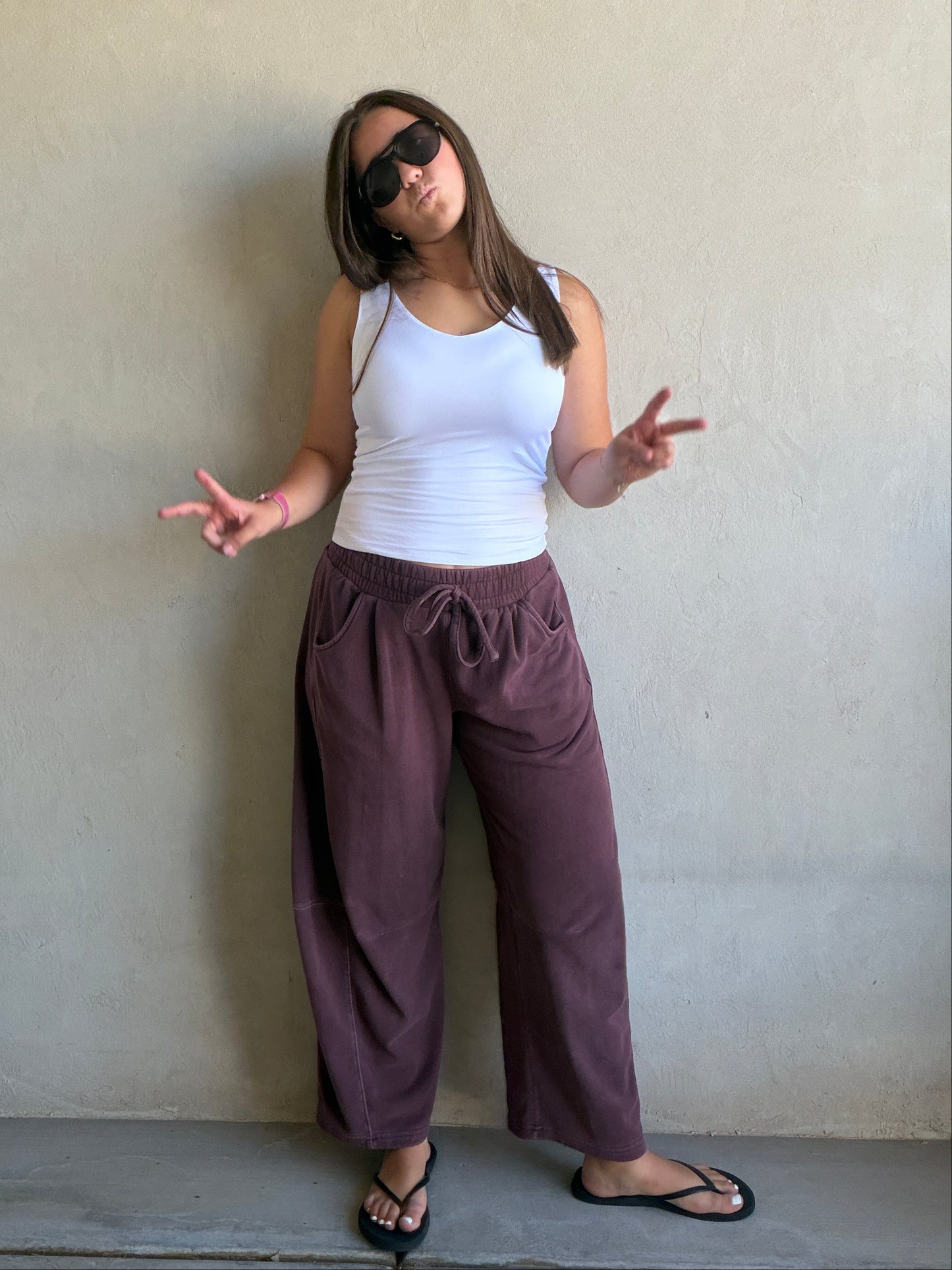 Barrel Sweatpants in Eggplant