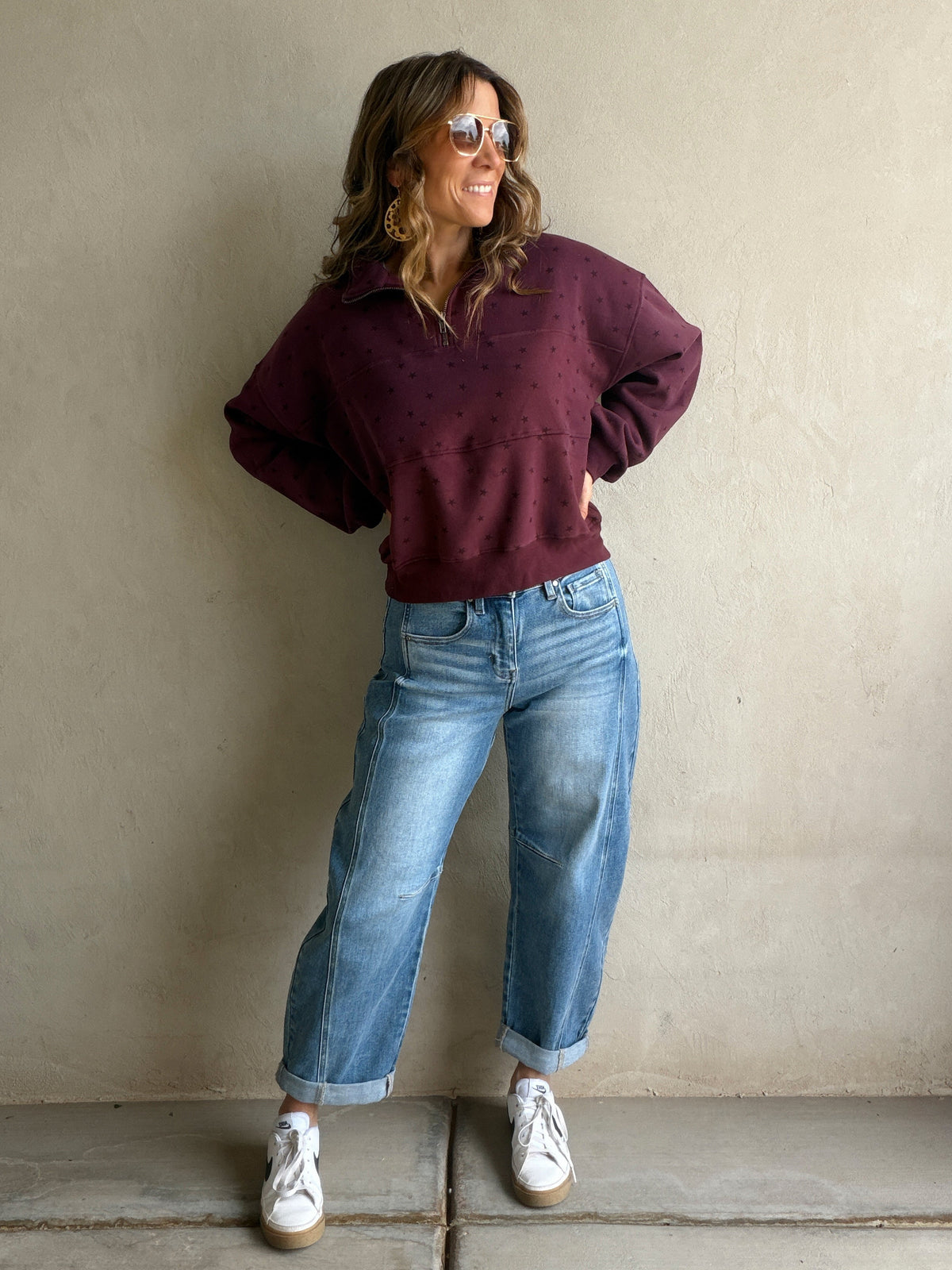 Bonnie Star Pullover in Burgundy