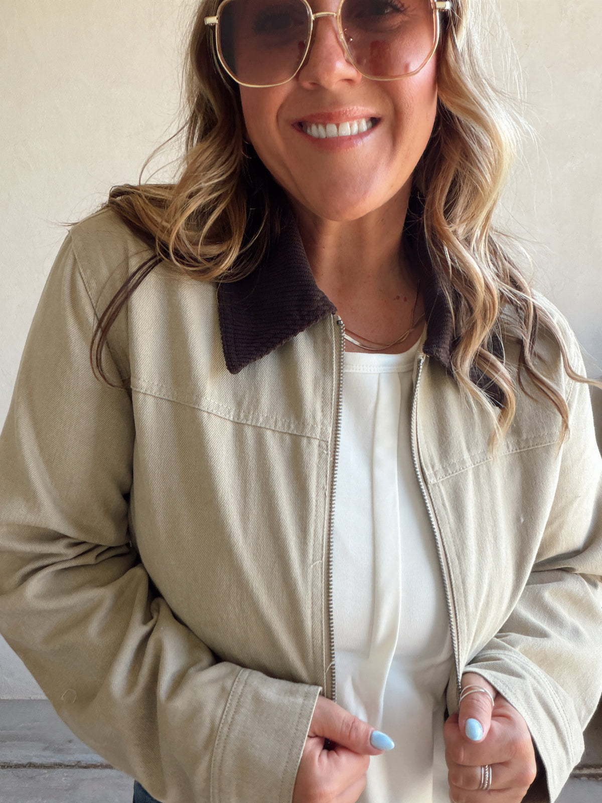 Emma Barn Cropped Jacket in Khaki