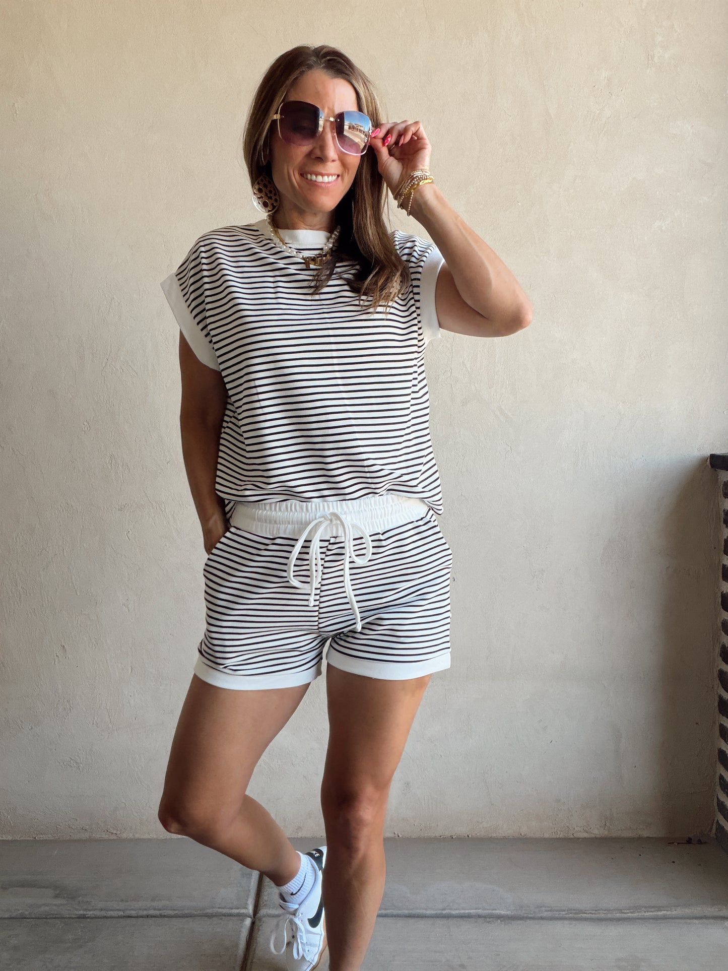 Gentry Striped Set in Black