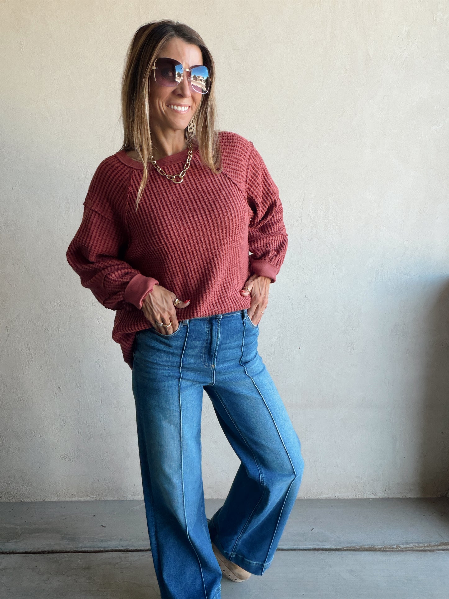 Adalyn Pullover in Burgundy