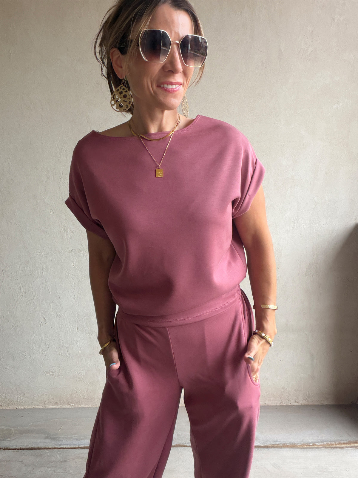 Keri Set in Dusty Rose